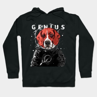 The Genius Funny Astronaut Beagle in Space Hoodie